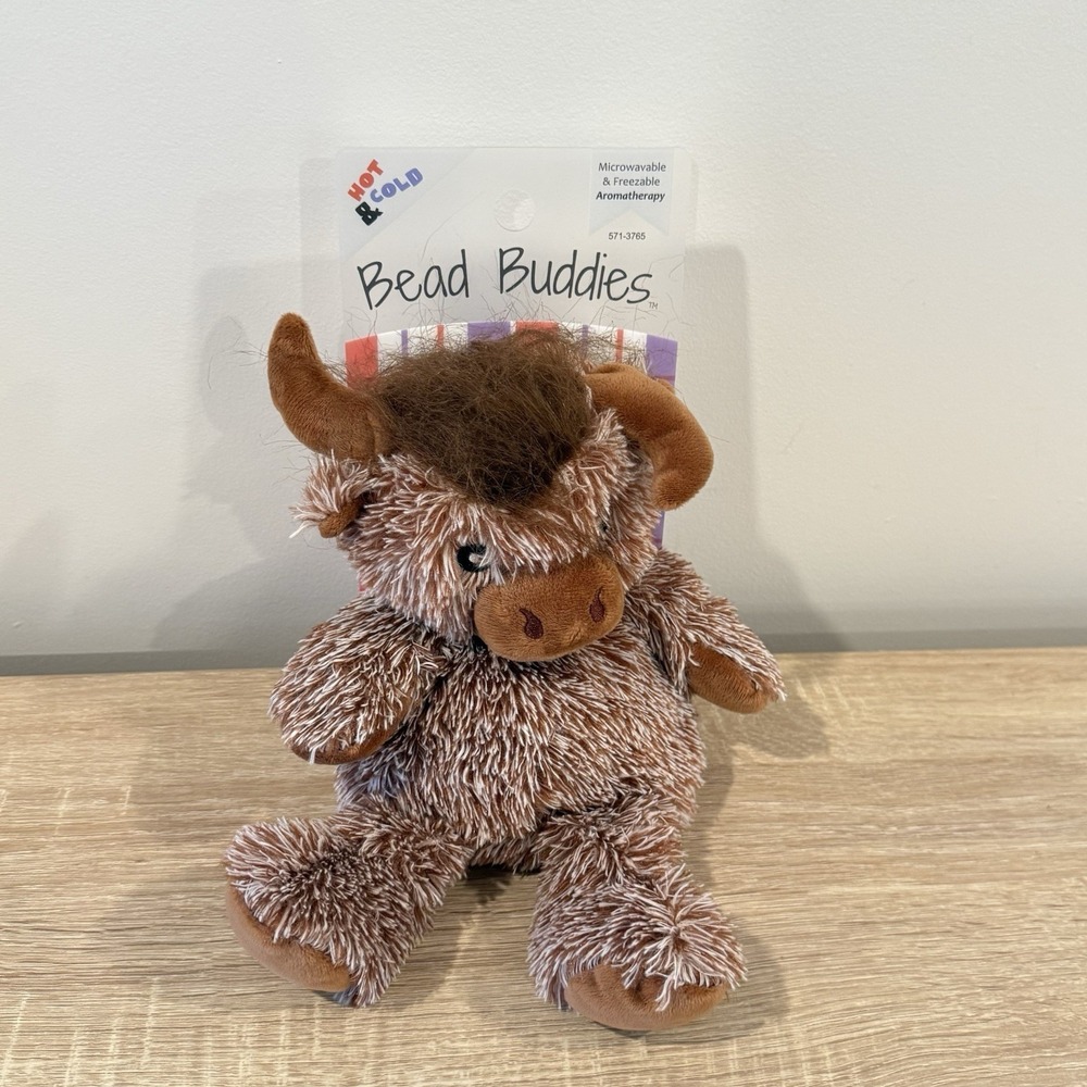BEAD BUDDIES Hot + Cold Aromatherapy Warm Weighted Plush : Highland Cow - NEW